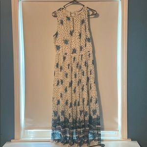 Blue floral midi dress